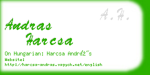 andras harcsa business card